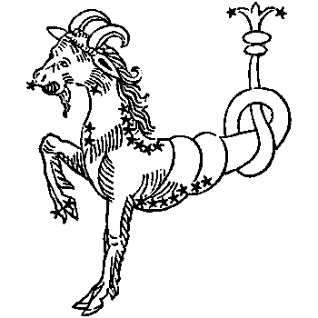 Capricorn, illustration from a 1482 edition of a book by Hyginus.